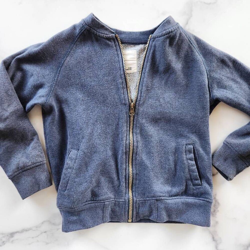 Old Navy boys 4t solid navy blue zip-up jacket casual lightweight